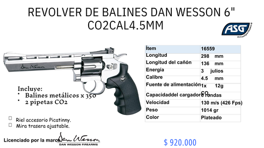 Revolver De Balin Dan WESSON C/4.5mm