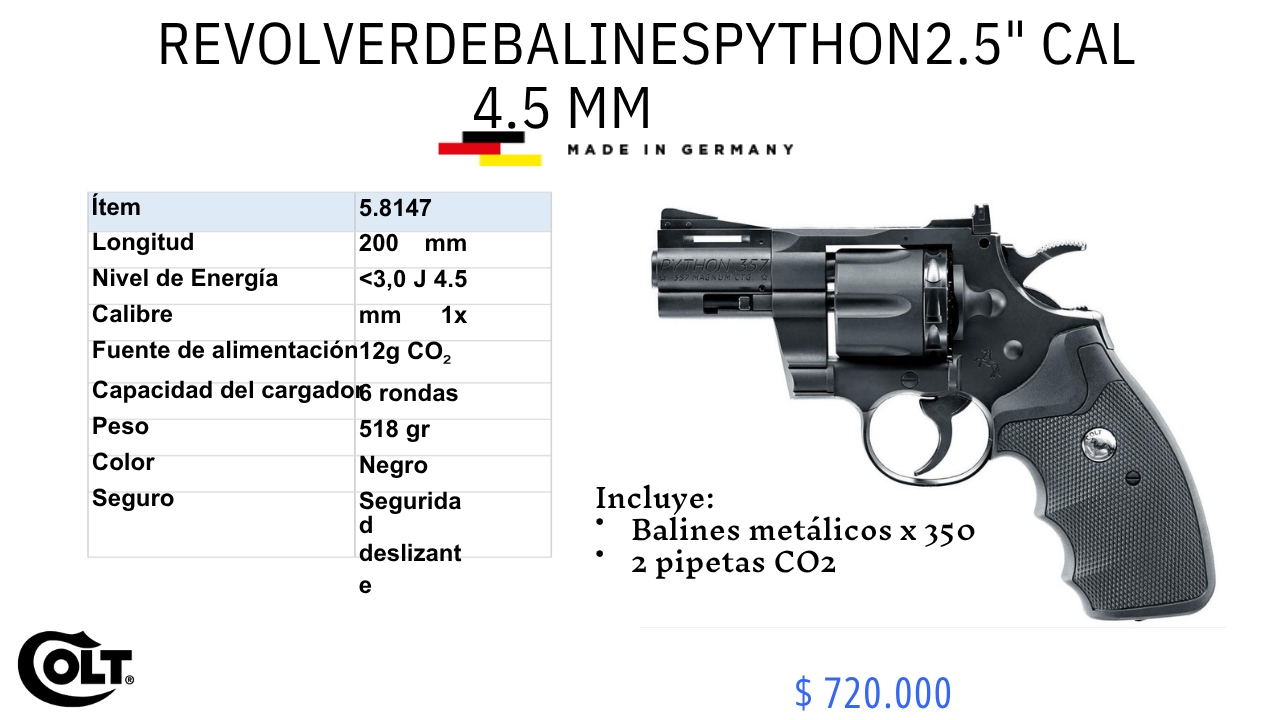Revolver De Balin PYTHON2.5 C/4.5mm