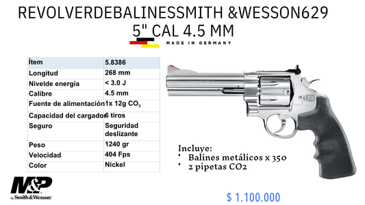 Revolver De Balin SMITH Y WESSON 629 5' C/4.5mm