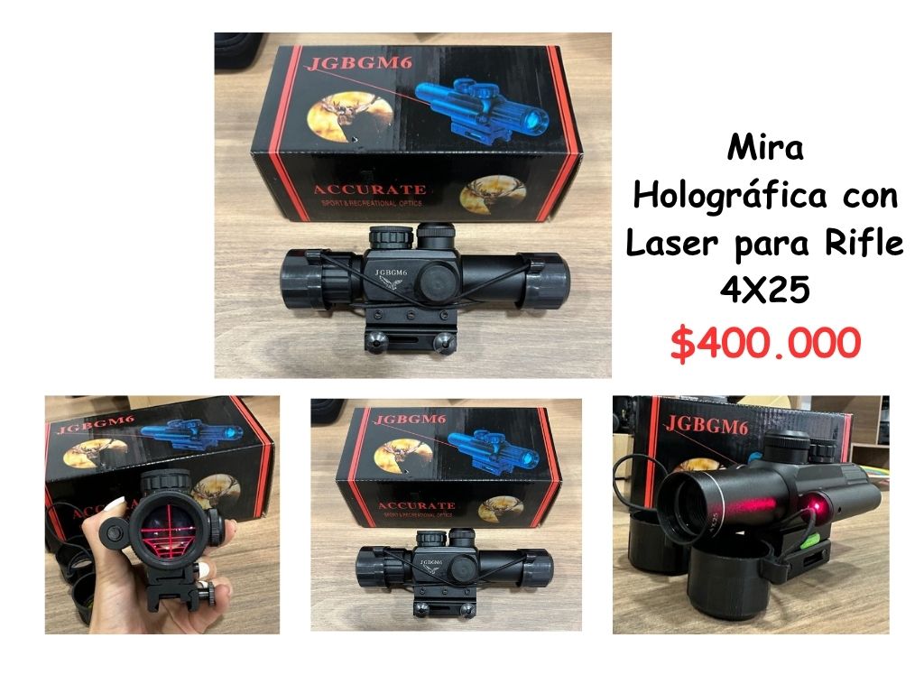 Mira Holografica Con Lazer Para Rifle 4x25