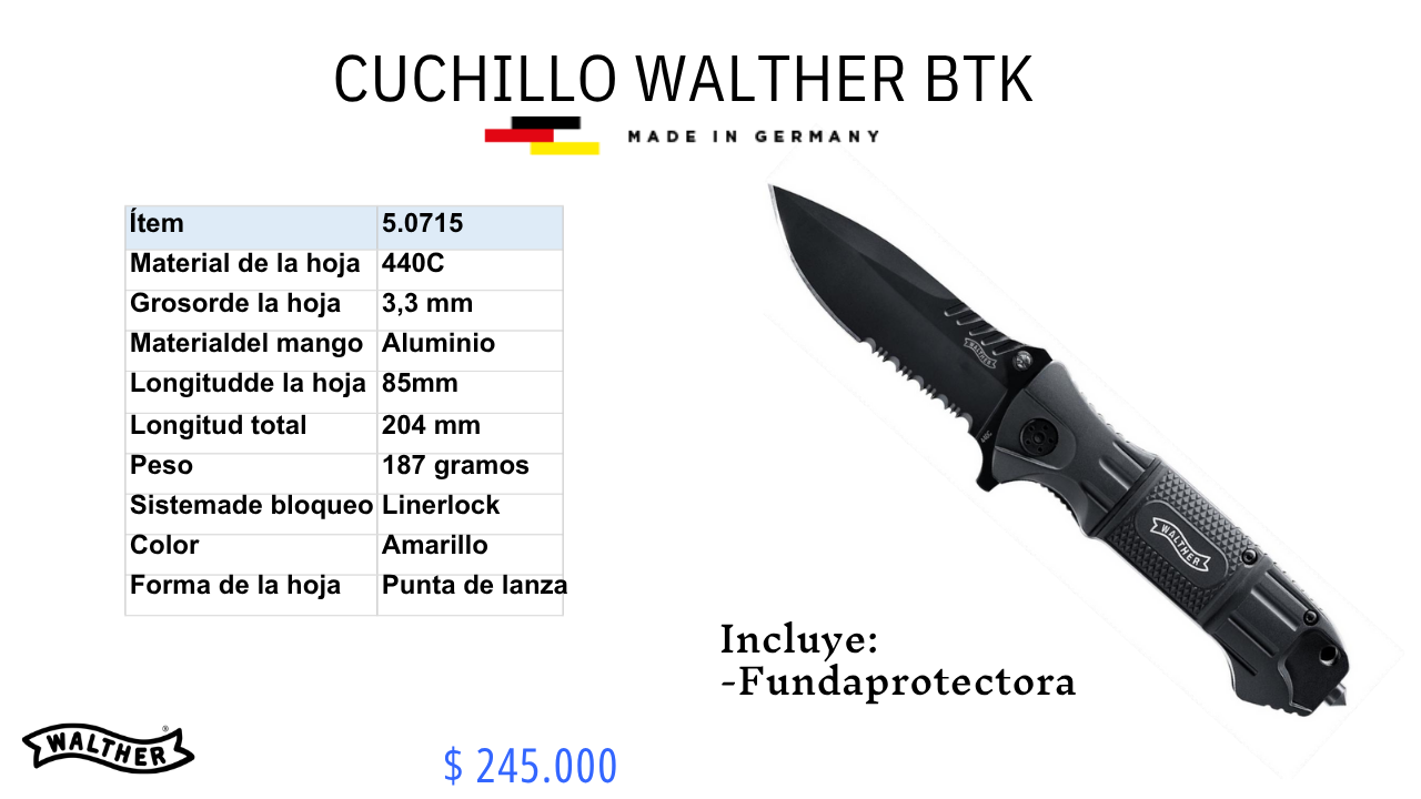 Cuchillo Walther BTK