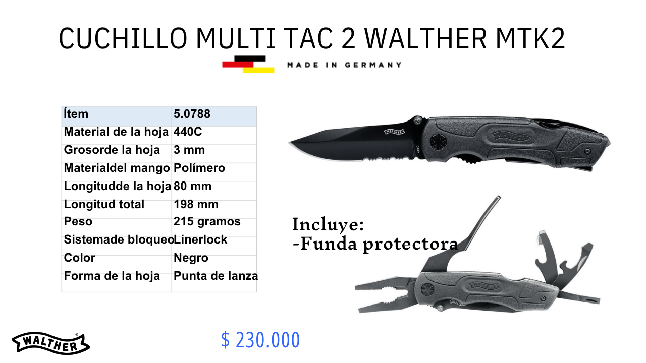 Cuchillo Multi Tac 2 Walther MTK2