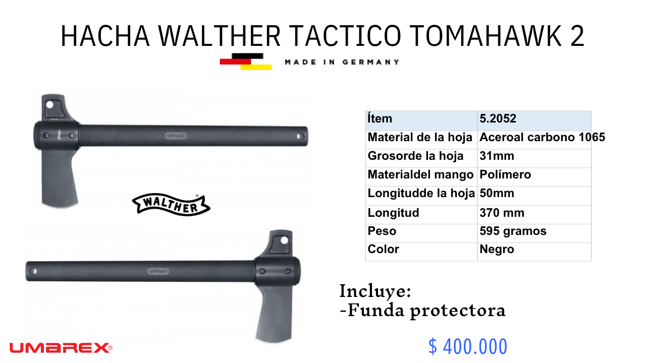 Hacha Walther Tactico Tomahawk 2