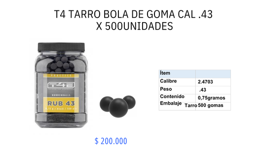 Tarro Bola De Goma C/.43 X 500