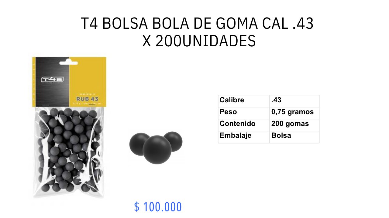 Bolsa Bola de GOMA C/.43 X 200