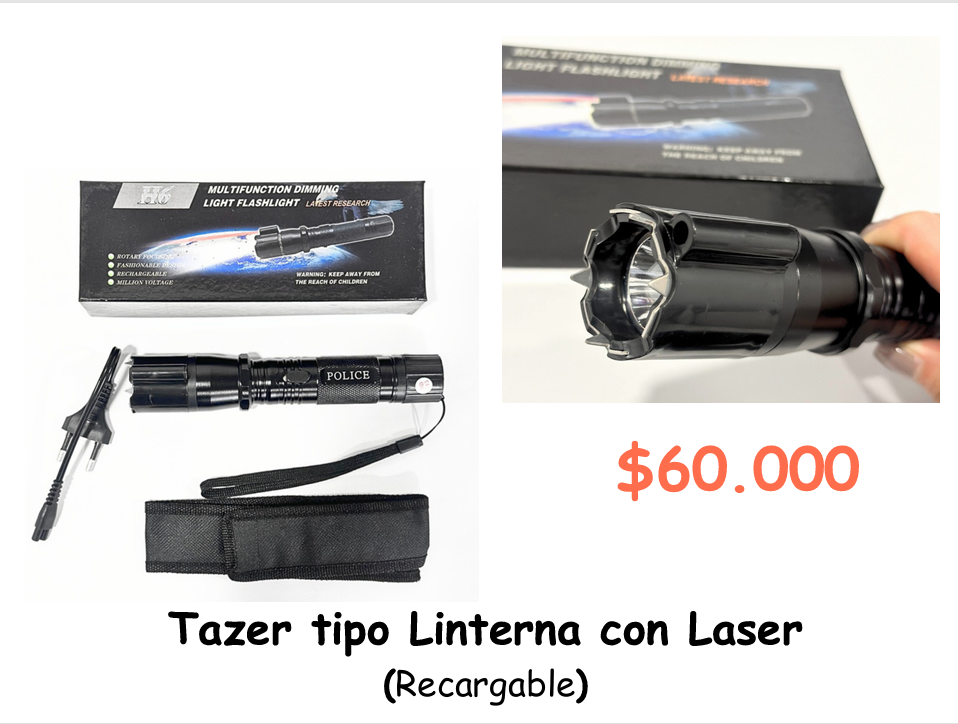 Tazer Tipo Linterna con Laser