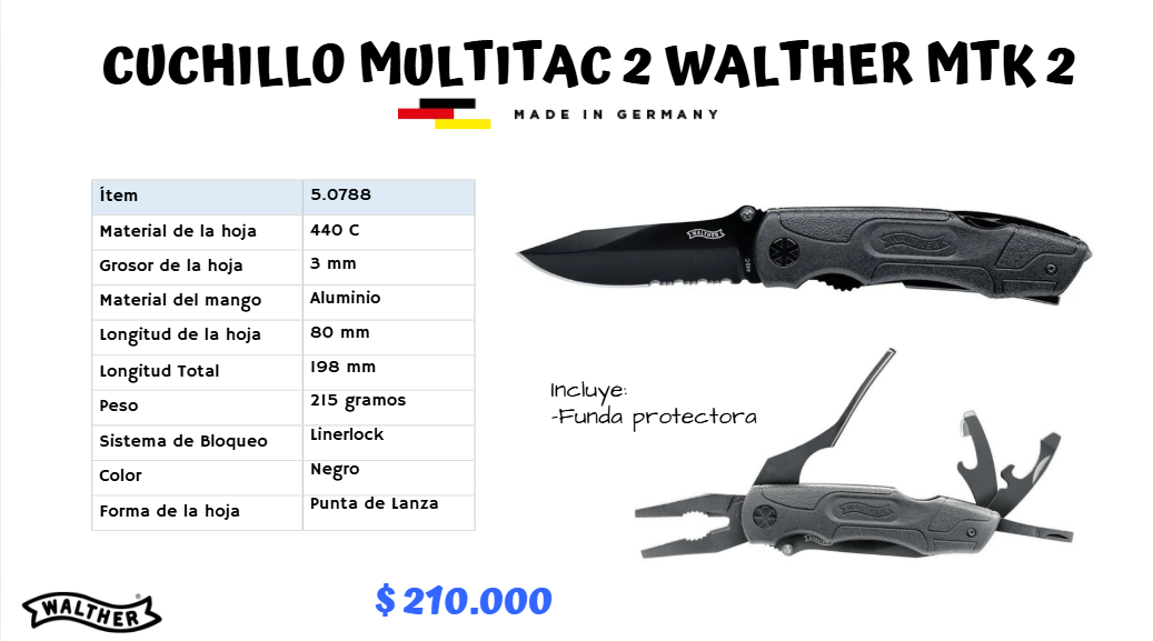 Cuchillo Multitac 2 WALTHER MTK2