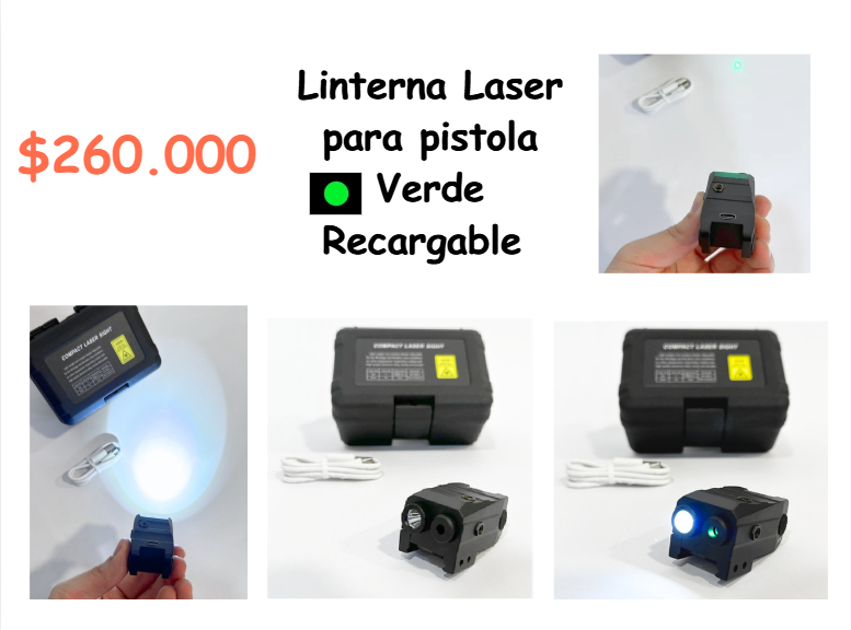 Linterna Laser Para Pistola (Recargable)
