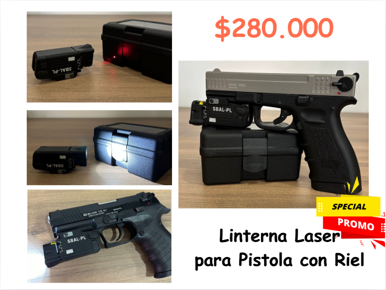 Linterna Laser Pistola + Riel