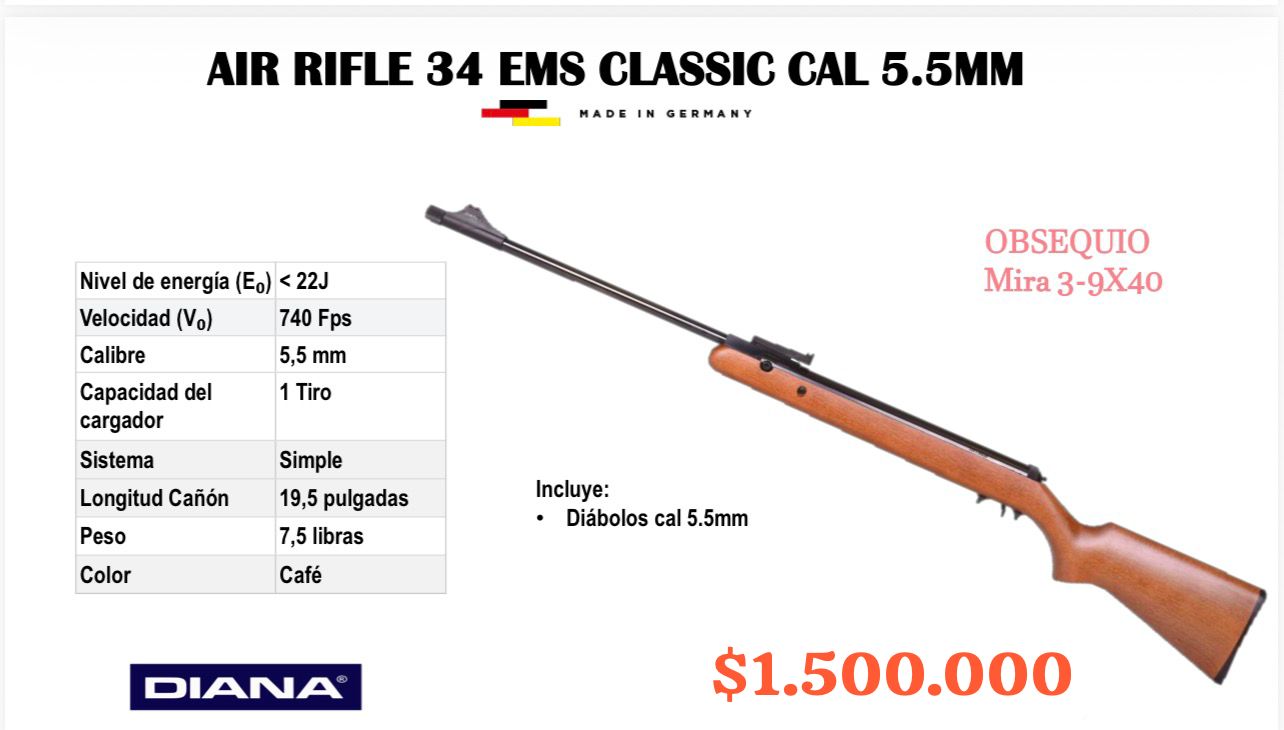 Air Rifle 34 EMS Classic Cal 5.5 mm