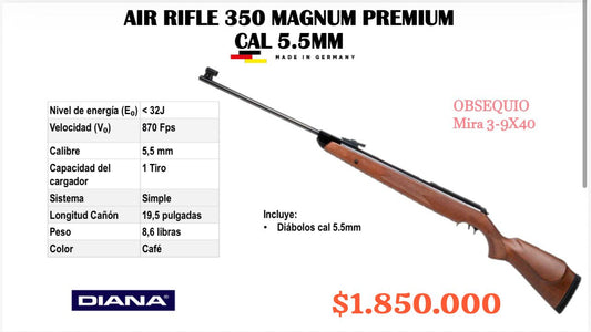 Air Rifle 350 Magnu Premium Cal 5.5 mm