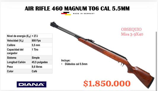 Air Rifle 460 Magnu T06 Cal 5.5 mm