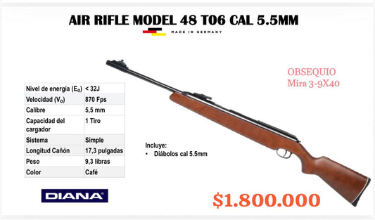 Air Rifle Model 48 T06 Cal 5.5 mm