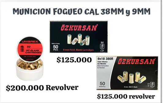Municion FOGUEO Cal 38 mm UMAREX