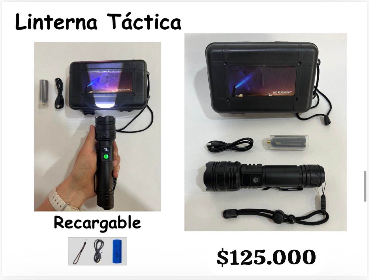 Linterna Tactica Recargable