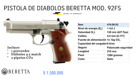 Pistola De Diabolos Bereta MOD 92FS