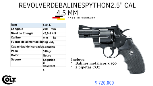 Revolver De Balin PYTHON2.5 C/4.5mm