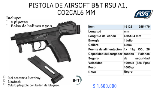 Pistola De Airsoft BYT RSU A1  Co2 C/6mm