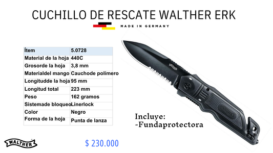Cuchillo De Rescate Walther ERK