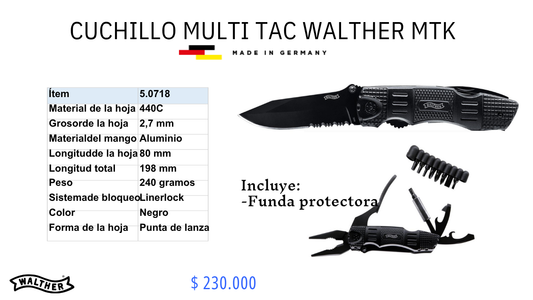 Cuchillo Multi Tac Walther MTK