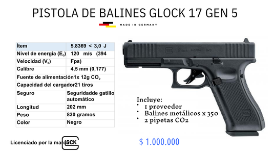 Pistola De Balin Glock 17 Gen 5