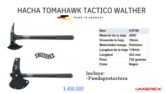 Hacha Tomahawk Tactico Walther