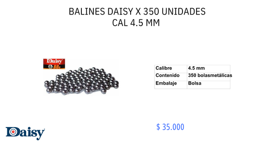 Balines DAYSI x 350 Unidades C/4.5mm
