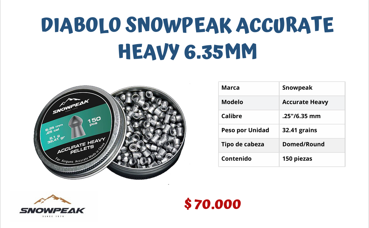 Diabolo Snowpeak Accurate Heavy 6.35 mm