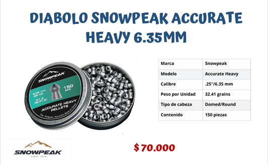Diabolo Snowpeak Accurate Heavy 6.35 mm