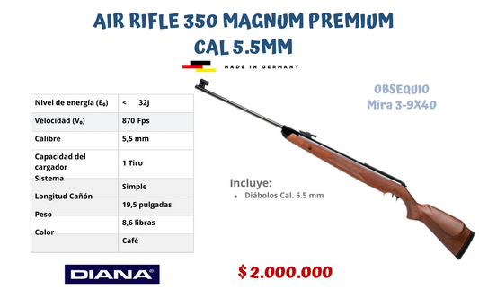 AIR RIFLE 350 MAGNUM PREMIUM CAL 5.5 MM