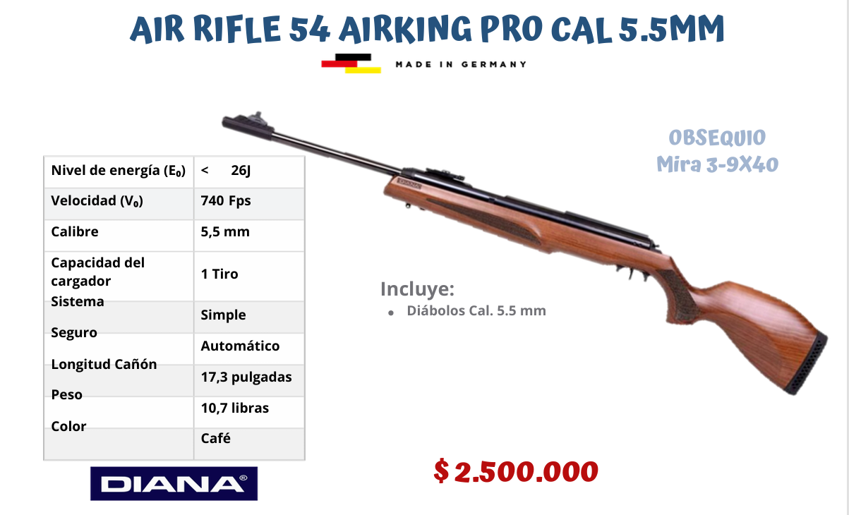 AIR RIFLE 54 AIRKING PRO CAL 5.5 MM
