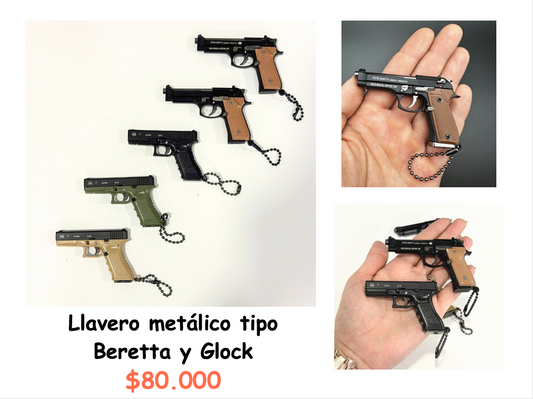 Llavero Metalico Tipo Bereta y Glock