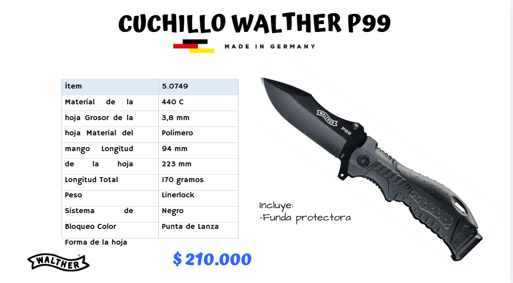 Cuchillo WALTHER P99