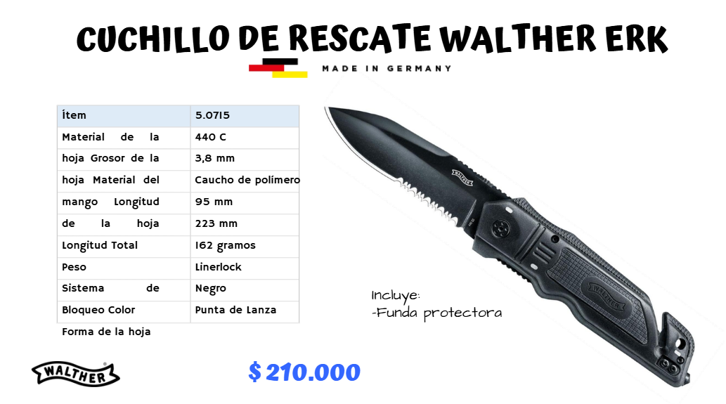 Cuchillo De Rescate WALTHER ERK