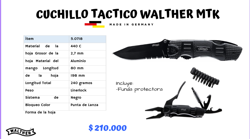 Cuchillo Tactico WALTHER MTK