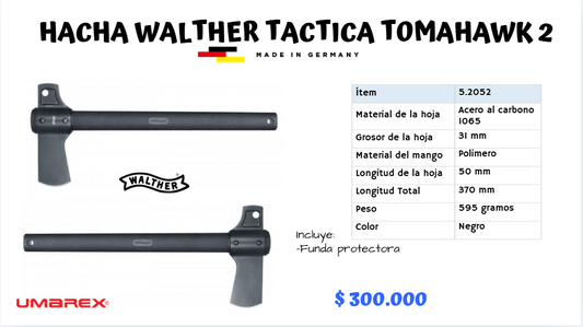 Hacha WALTHER Tactica TOMAHAWK 2