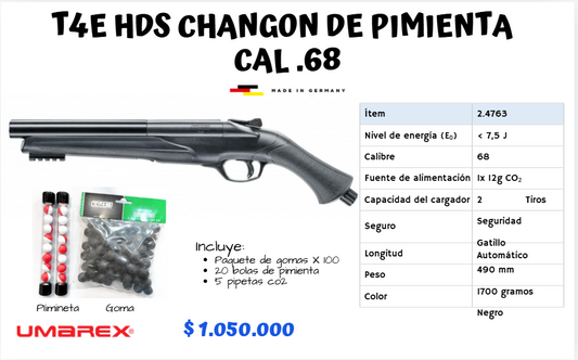 CHANGON DE PIMIENTA CAL .68 CO2