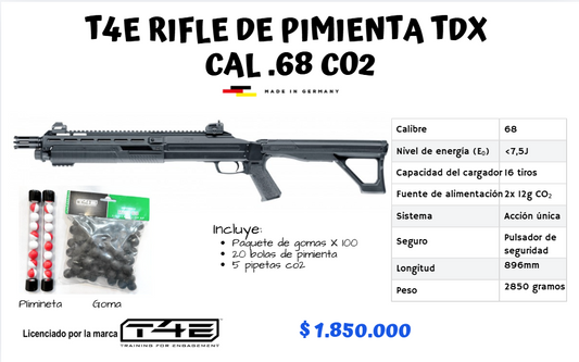 RIFLE DE PIMIENTA TDX CAL .68 CO2