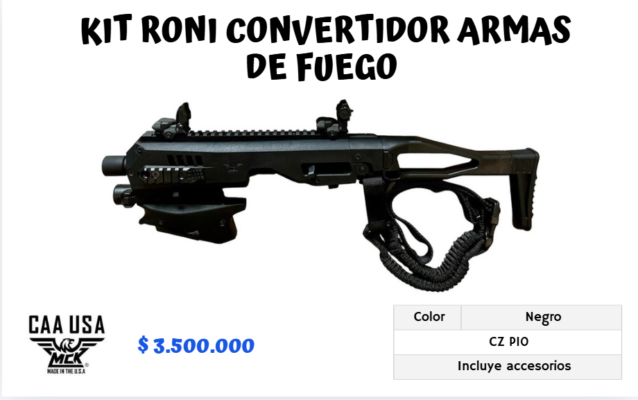 KIT RONI CONVERTIDOR DE ARMAS DE FUEGO