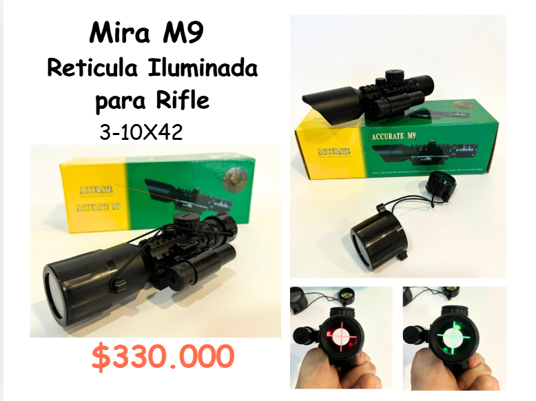 Mira M9 Reticula Iluminada Para RIFLE 3-10X42