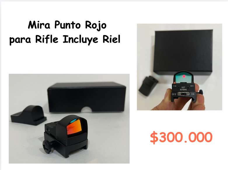 Mira Punto Rojo Para Rifle + Riel