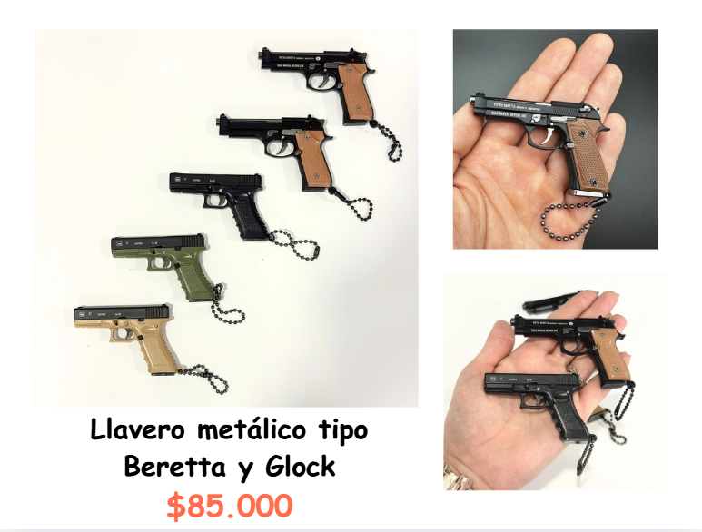 Llavero Metalico Tipo Beretta y Glock