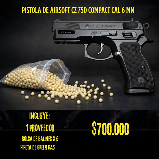 Pistola De Airsoft CZ Compact Cal 6 mm GREEN GAS