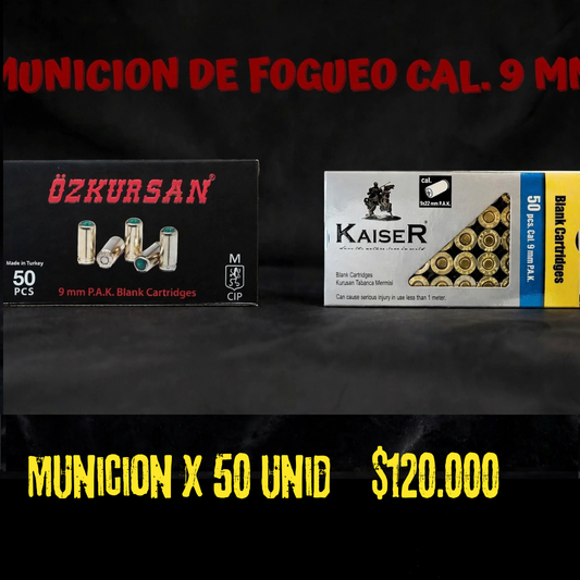 MUNICION DE FOGUEO CAL 9 MM