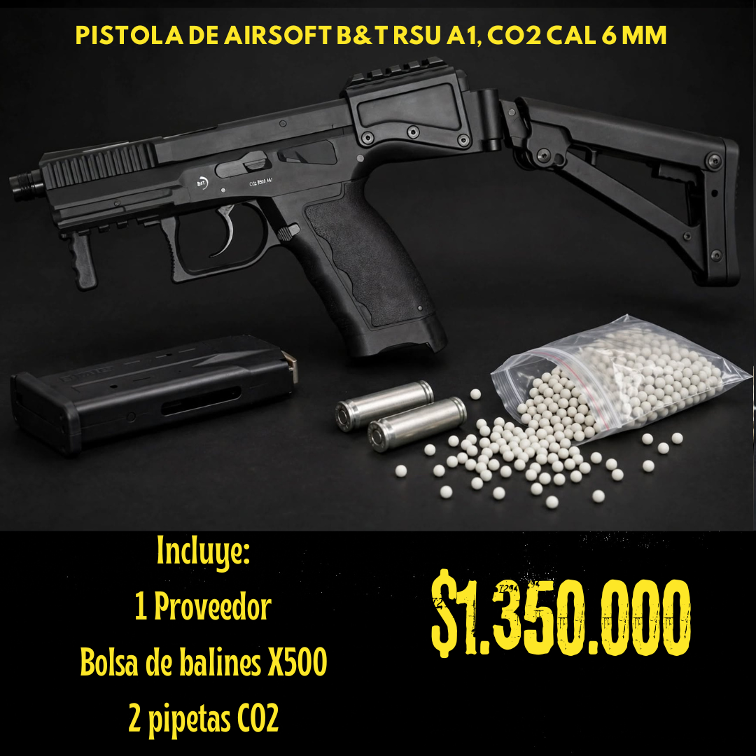 Pistola De Airsoft ByT A1 Cal 6 mm CO2