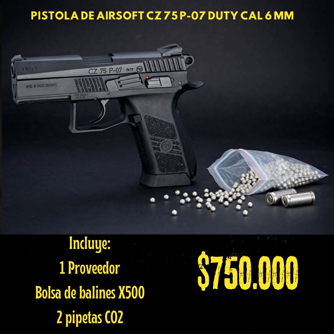 Pistola De Airsoft Cz Cal 6 mm CO2