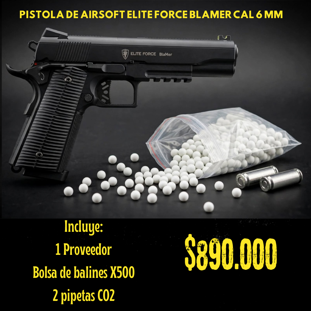 Pistola De Airsoft Elite Force Blamer Cal 6 mm CO2