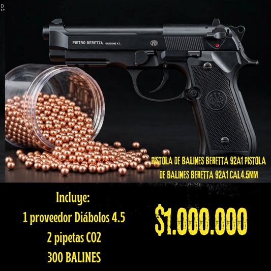 Pistola De Balines Beretta 92A1 Cal 4.5 mm