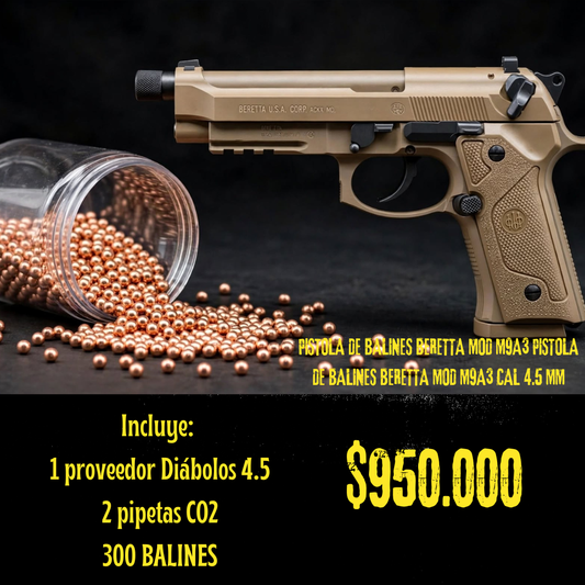 Pistola De Balines Beretta Mod M9A3 Cal 4.5 mm