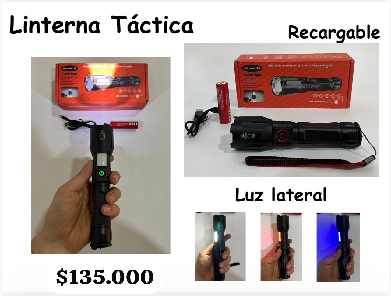 Linterna Tactica Recargable